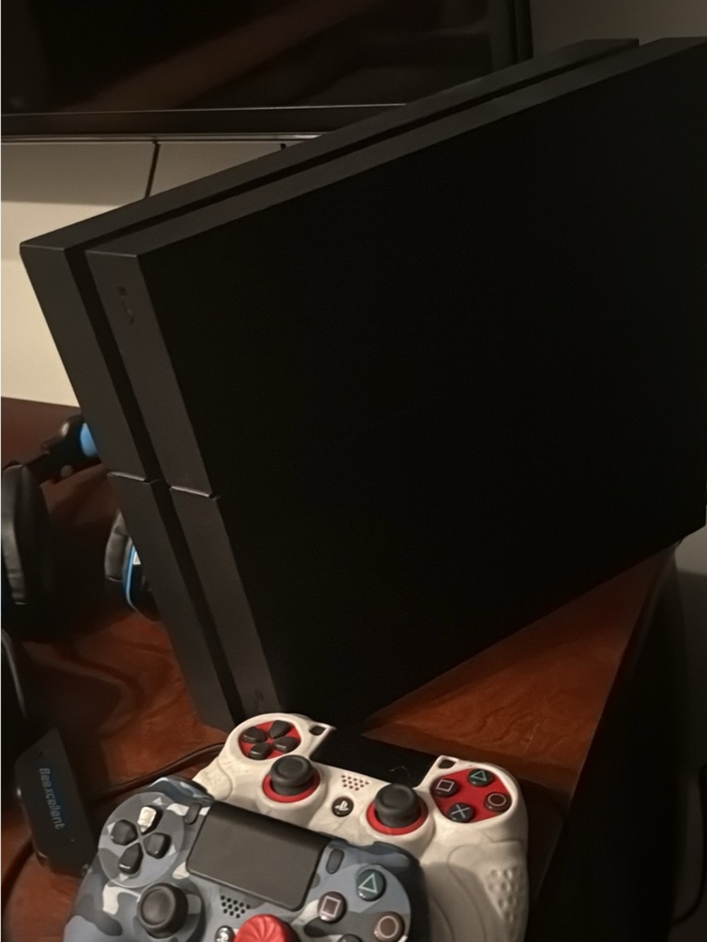 Sony Black PlayStation Console with Two Controllers, all cords, Headphones
